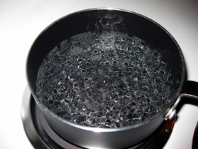 boiling water for clogs